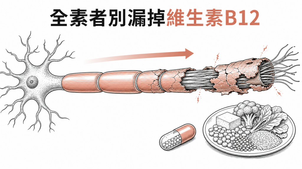 全素飲食者需注意維生素B12缺乏可能影響神經