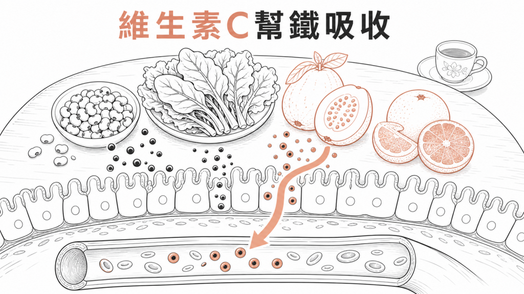 素食餐搭配維生素C來源幫助植物性鐵吸收