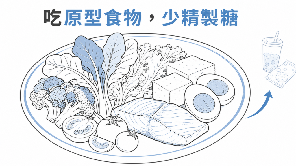 均衡原型食物餐盤協助控制內臟脂肪線稿圖
