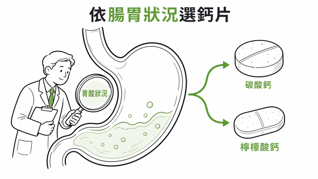 胃酸不足者與一般成人適合的鈣片種類可能不同