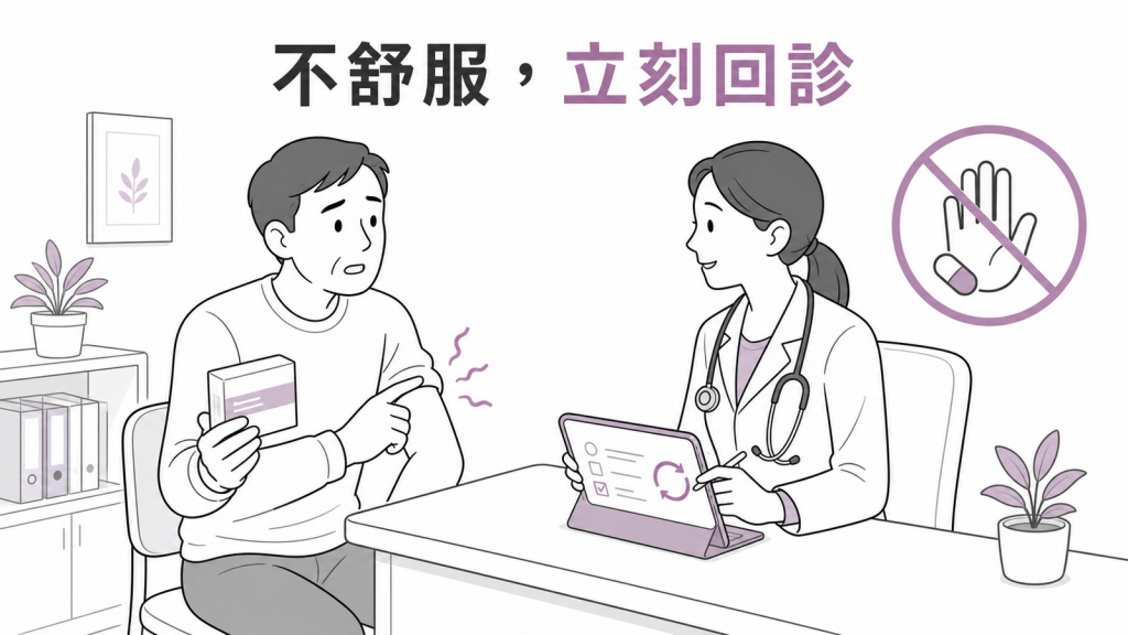 降血脂治療若有不適,應立刻回診,不能自行停藥或調整劑量