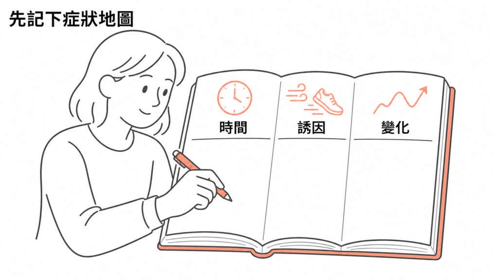 氣喘就診前記錄症狀時間、誘因與變化