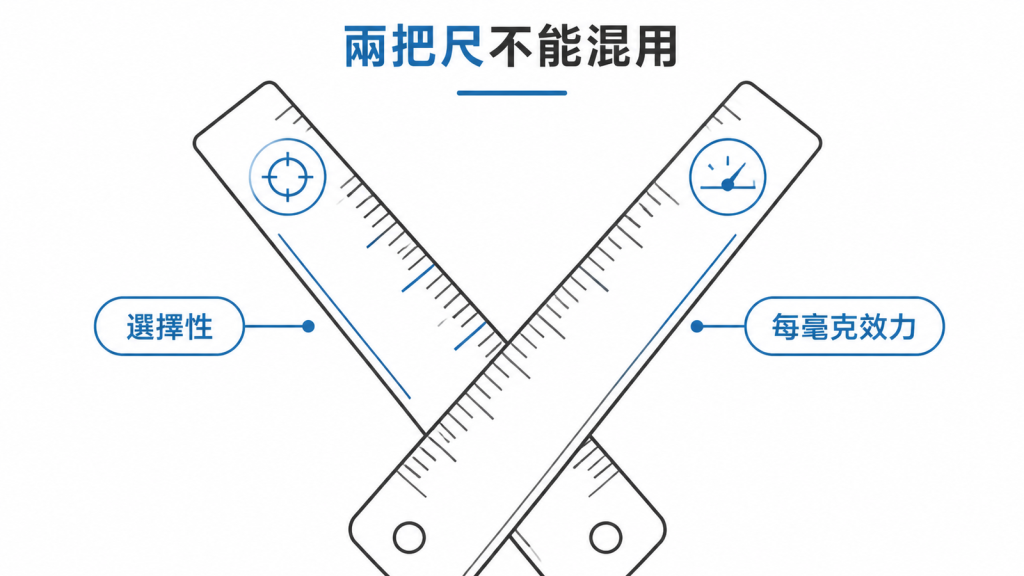 β阻斷劑的心臟選擇性與每毫克降心跳效力是兩把不同的尺
