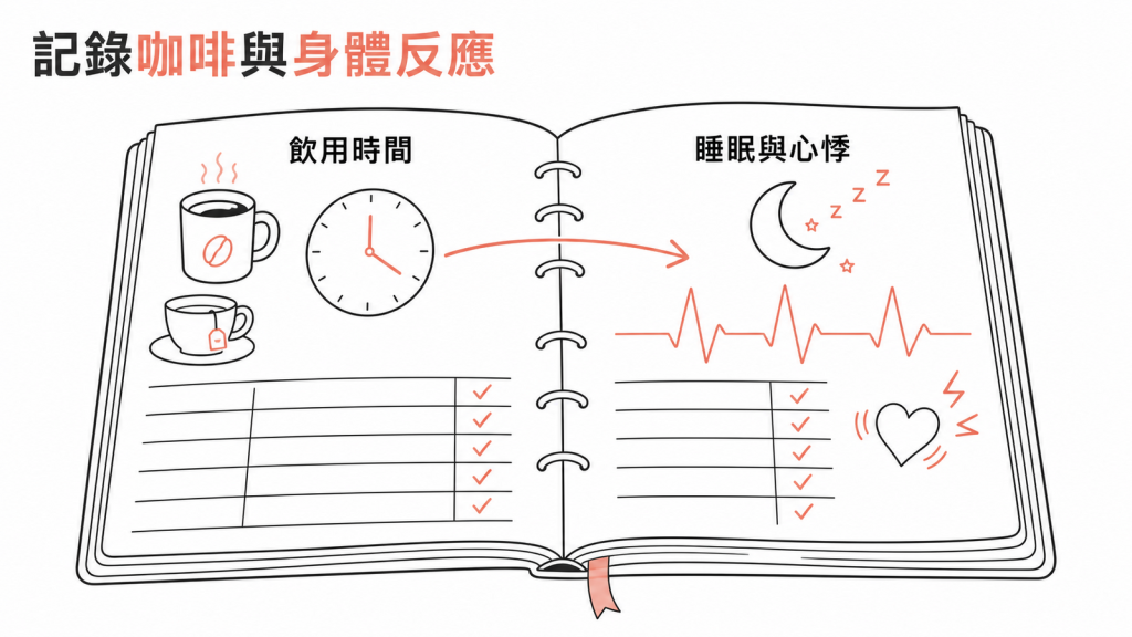 用日記記錄咖啡飲用時間、睡眠與心悸反應