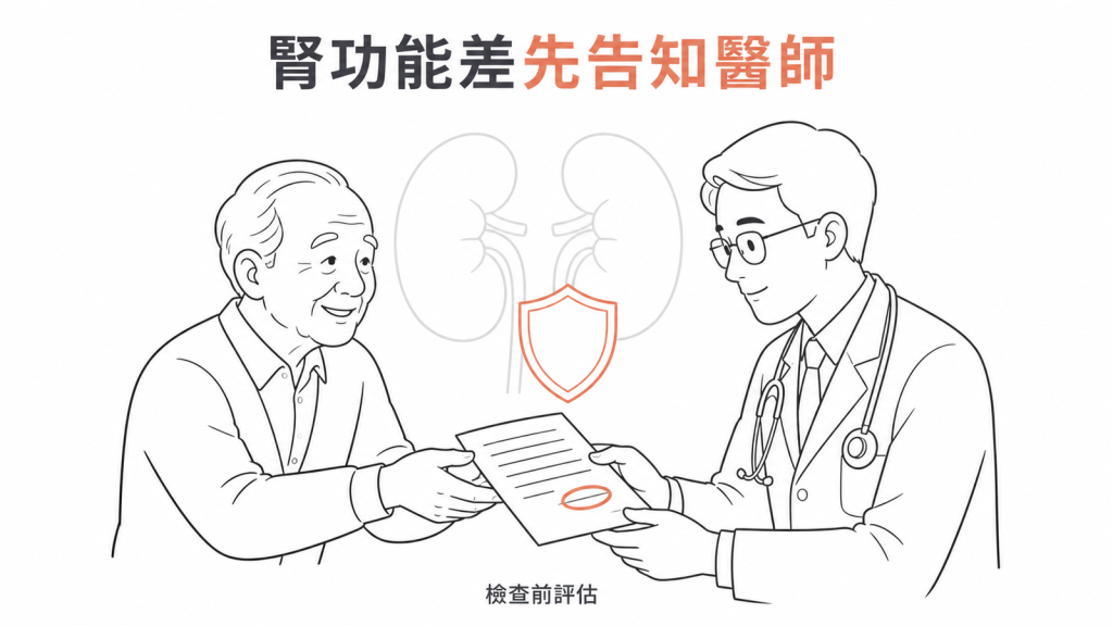 腎功能較差者在顯影檢查前告知醫師