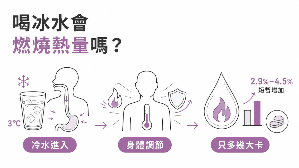 喝冰水燃燒熱量的短暫產熱反應與實際熱量差距
