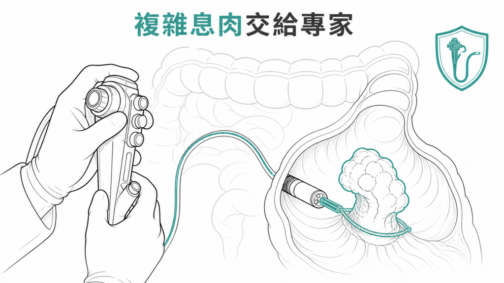 複雜大腸息肉應由進階內視鏡專家評估
