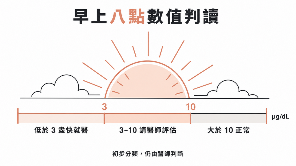 早上八點皮質醇數值判讀