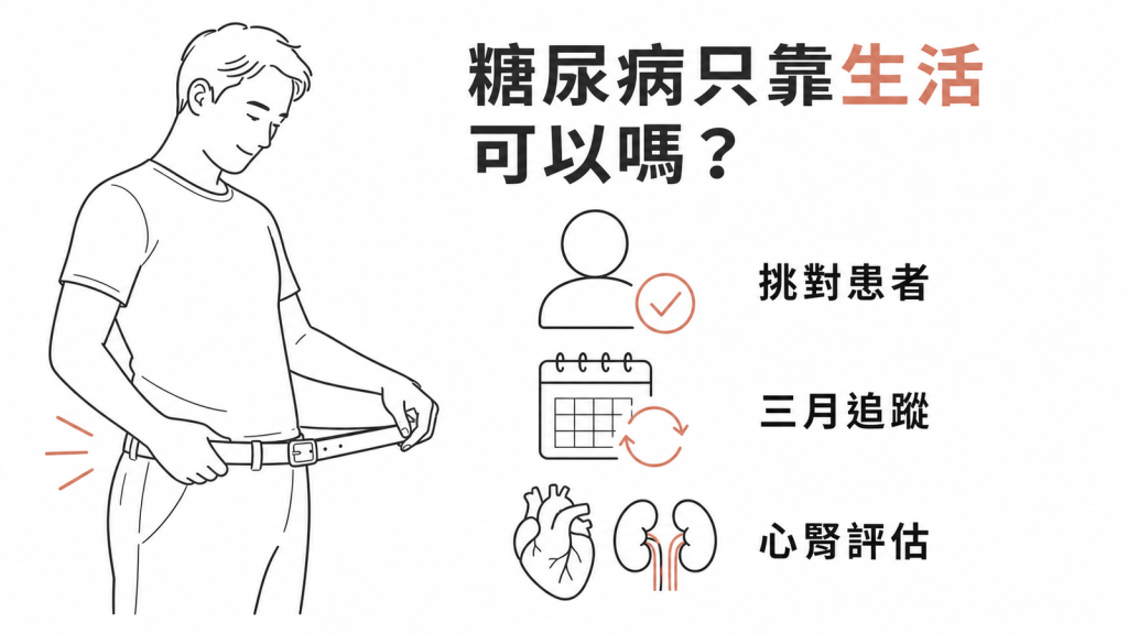 第二型糖尿病緩解的生活調整、追蹤與心腎評估