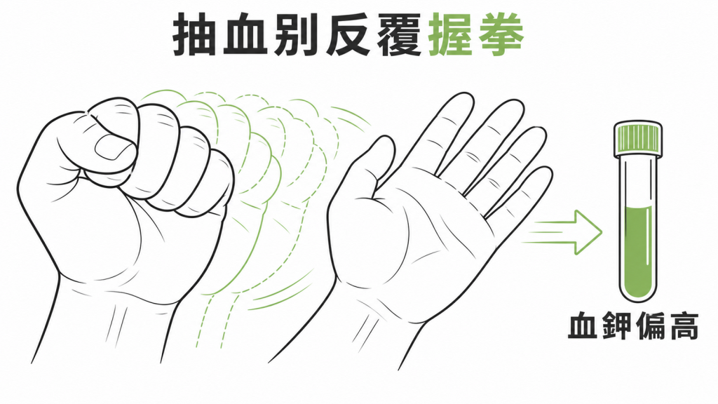 抽血時避免反覆握拳影響血鉀