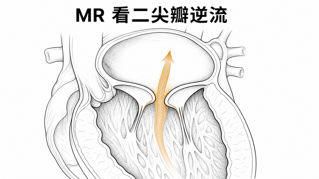 二尖瓣逆流回左心房示意圖