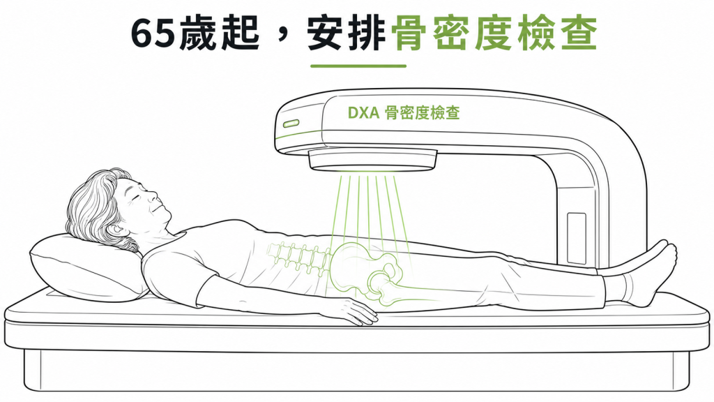 65 歲以上女性建議接受 DXA 雙能量X光骨密度檢查