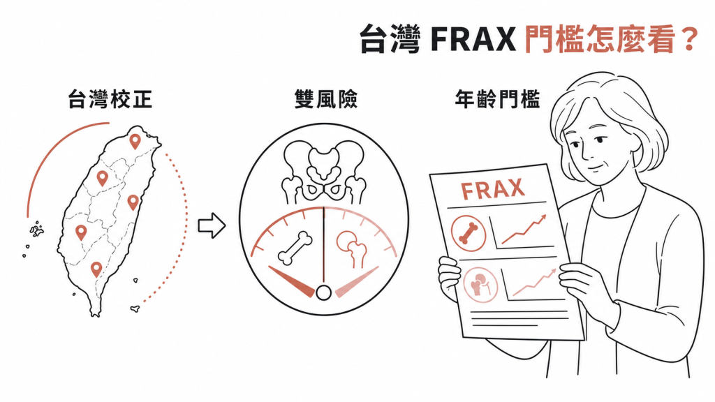 台灣 FRAX 骨折風險評估門檻圖解