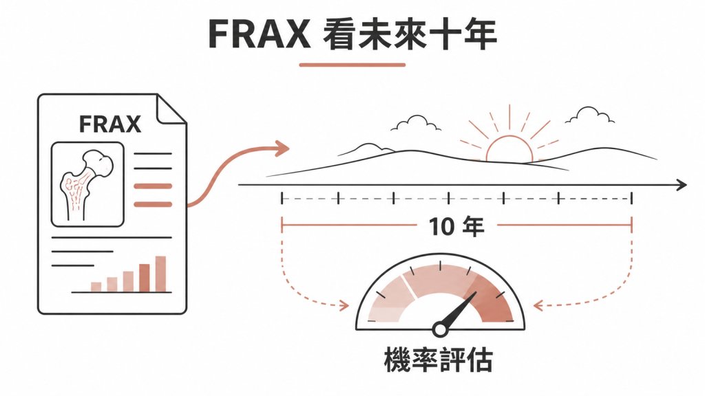 FRAX 評估未來十年骨折機率示意圖