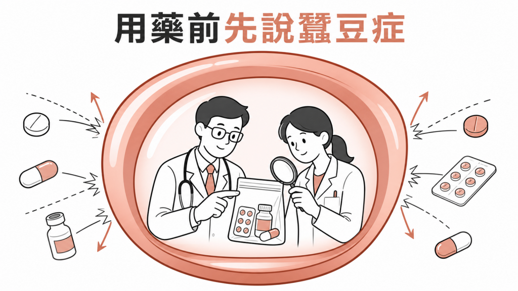 蠶豆症患者用藥前主動告知醫師藥師
