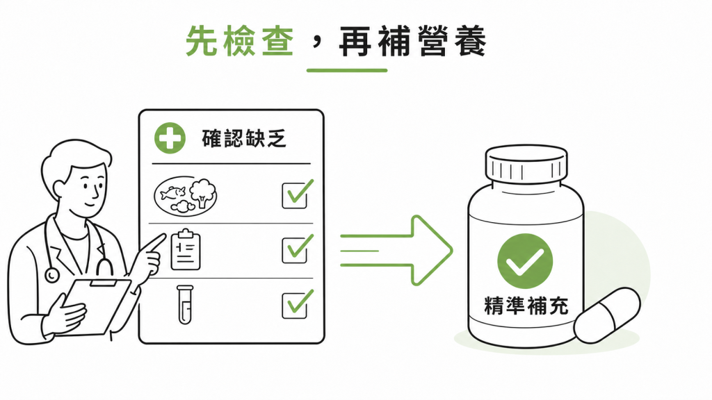 先確認營養缺乏再精準補充