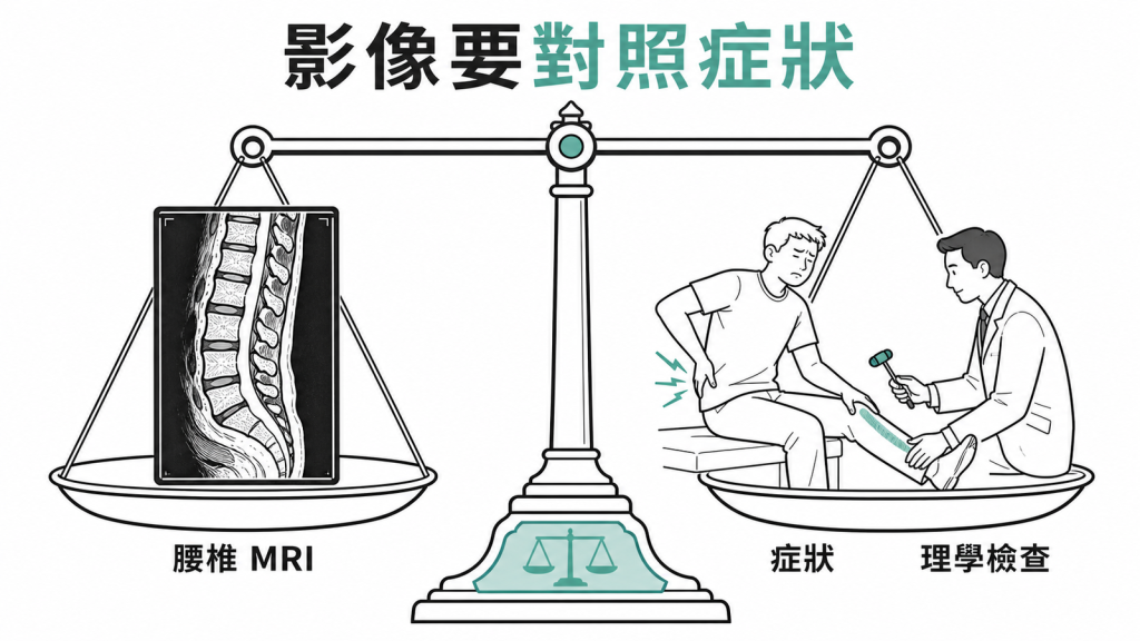 腰椎 MRI 影像需對照症狀與理學檢查