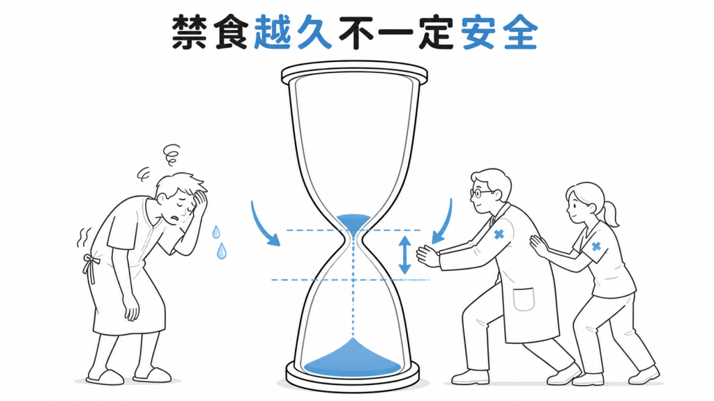 手術前禁食越久不一定越安全示意圖