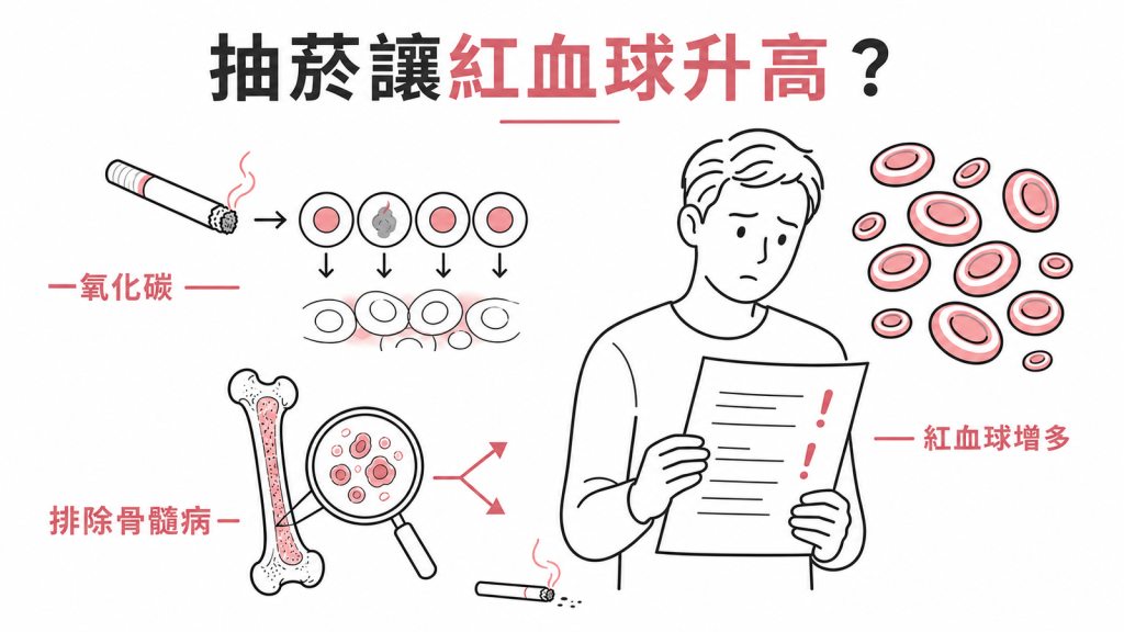 抽菸造成紅血球增多的機轉與健檢報告紅字判讀重點