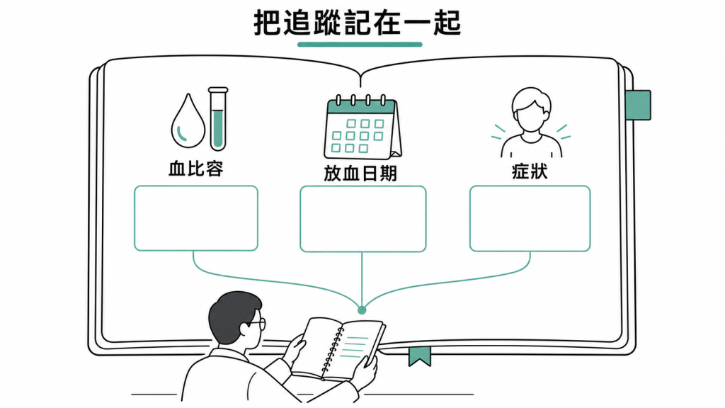 真性紅血球增多症追蹤血比容、放血日期與症狀