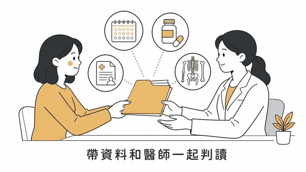 帶月經用藥疾病與骨折資料請醫師判讀骨密度