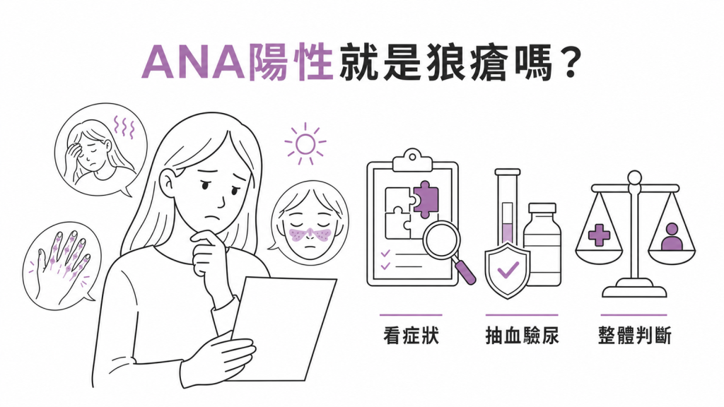 全身性紅斑性狼瘡 ANA 陽性後的症狀、抽血驗尿與整體判斷