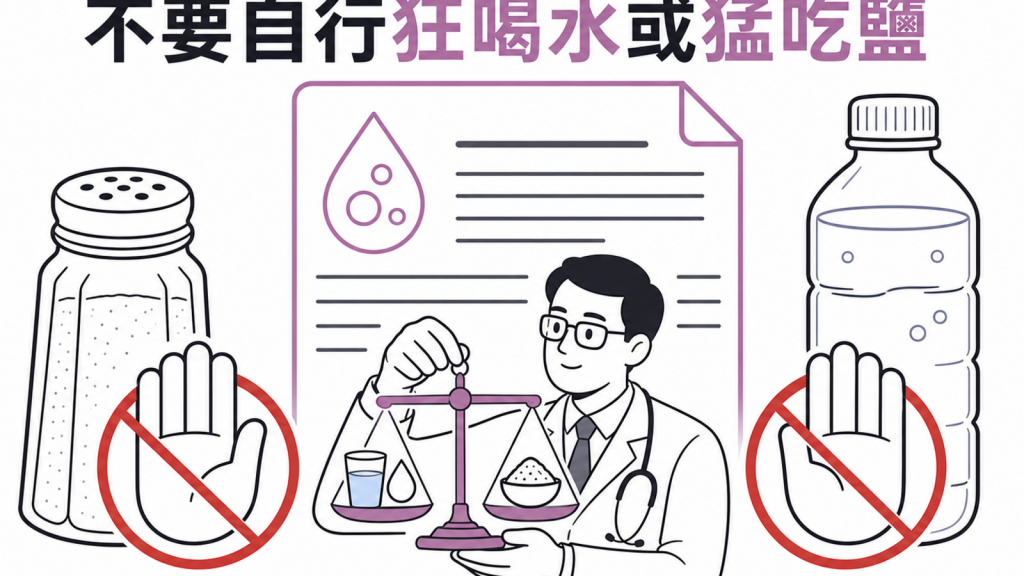 鈉離子異常勿自行狂喝水或猛吃鹽