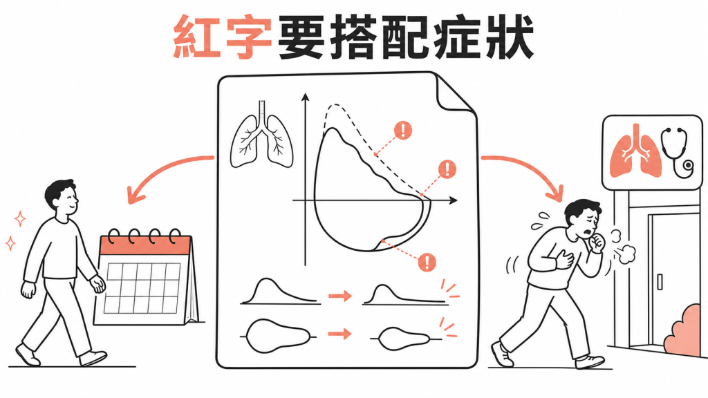 肺功能紅字要搭配症狀判讀