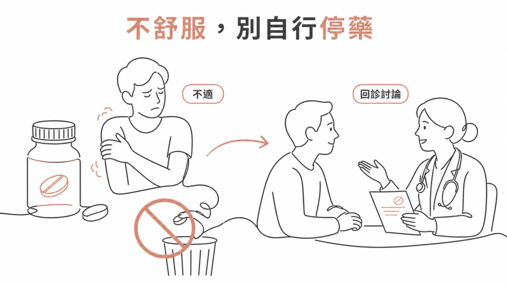 吃 statin 有不舒服不要自行停藥,把問題帶回診間跟醫師討論