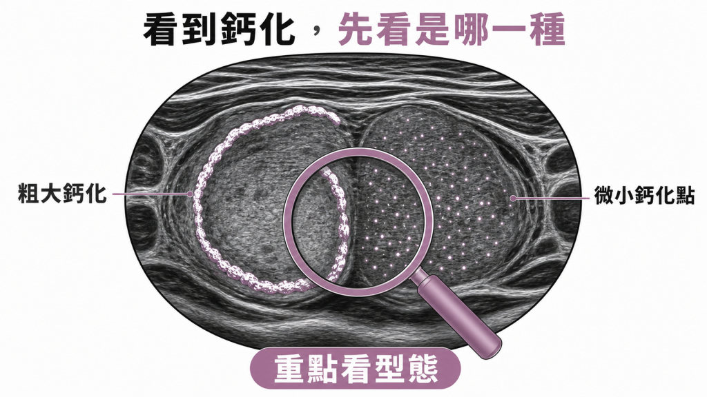 甲狀腺鈣化需依粗大或微小亮點型態判讀