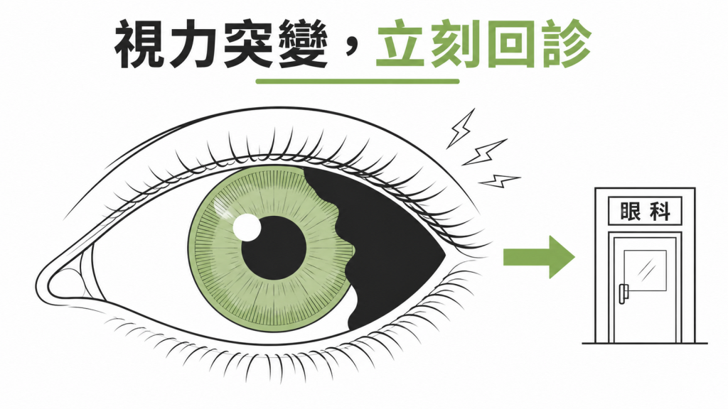 視力突然改變應立刻回診眼科評估