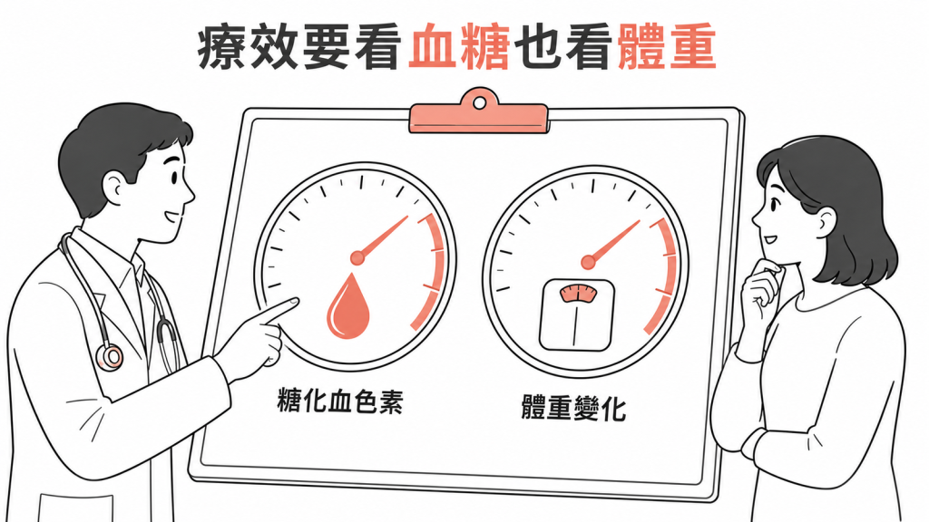Tirzepatide 療效追蹤要同時看糖化血色素與體重變化