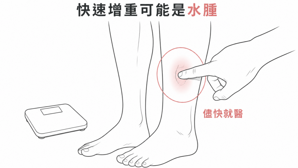 短時間快速增重伴隨腳腫可能是體液滯留