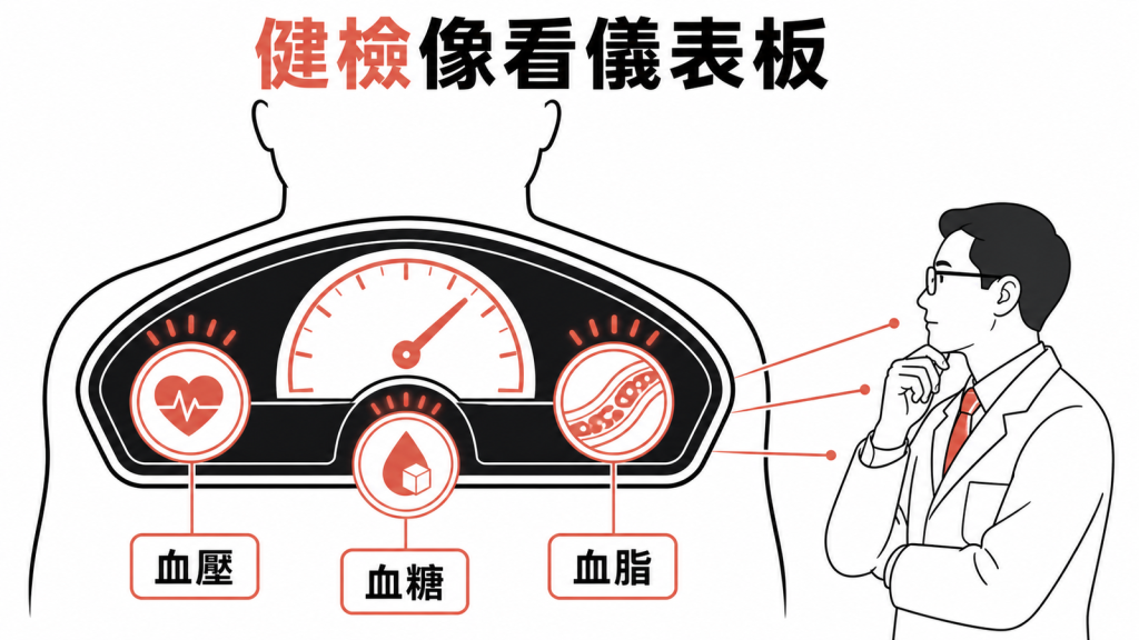 血壓、血糖與血脂像健康儀表板,協助醫師判斷下一步
