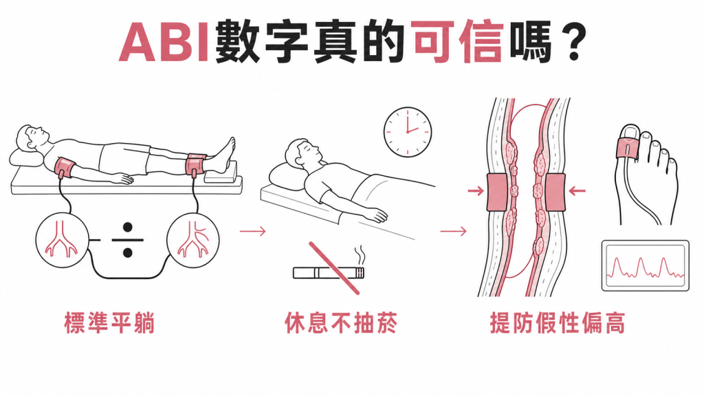 ABI 踝肱指數怎麼量才可信：標準平躺、休息不抽菸、提防血管鈣化造成的假性偏高
