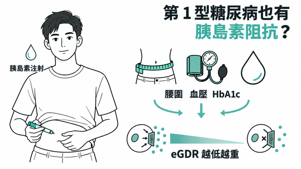 第 1 型糖尿病胰島素阻抗與 eGDR 估算資訊圖