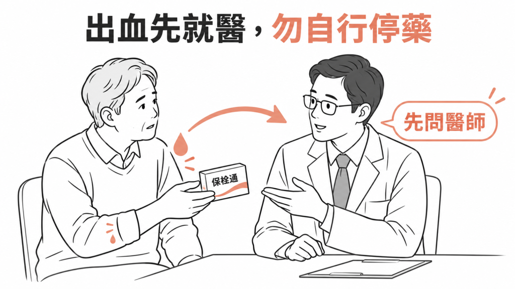 吃保栓通出血時先就醫,不要自行停藥