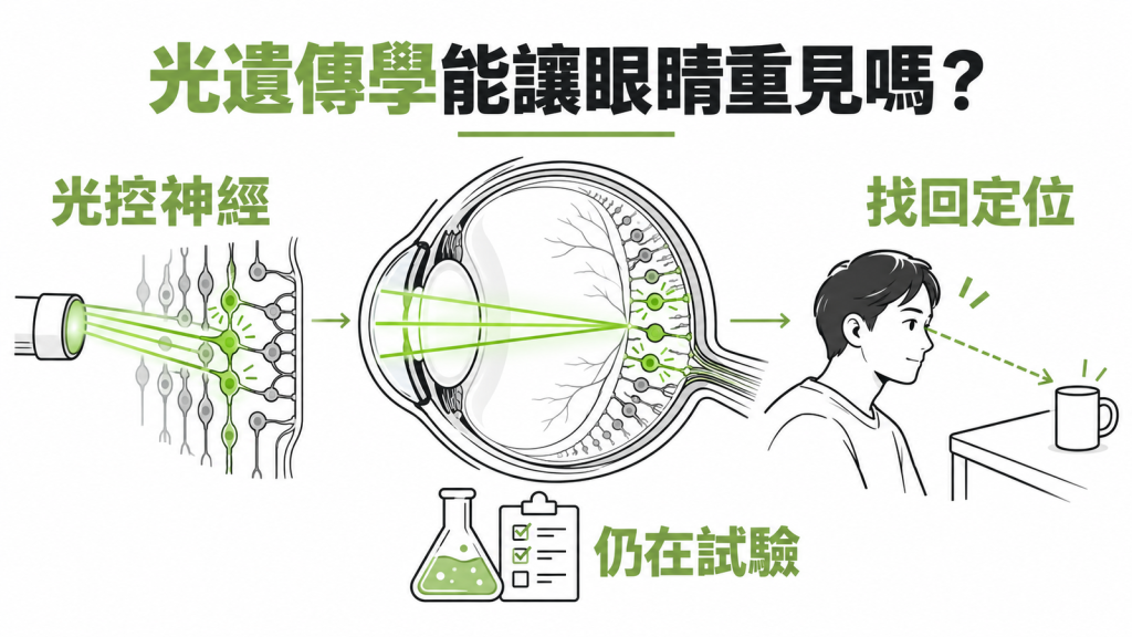 2026 諾貝爾獎的光遺傳學用在視網膜色素病變,試驗中幫晚期失明病人找回部分視力,例如辨認物體