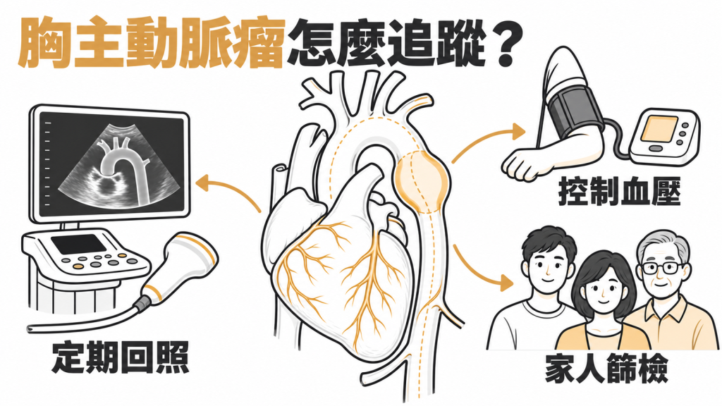 胸主動脈瘤怎麼追蹤:定期回照、控制血壓、家人篩檢